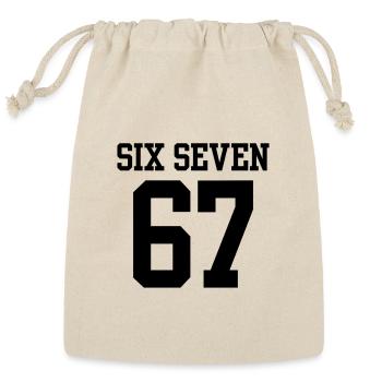 Funny Six Seven 6 7 Meme Gen Alpha Slang 6 7 - Reusable Gift Bag - Natural - Front