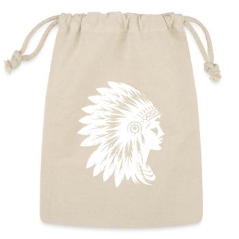 Elegant Headdress With Face In Profile - Reusable Gift Bag - Natural - Front
