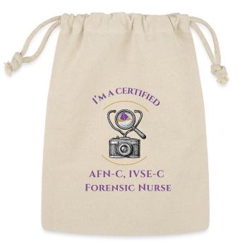 Forensic Nurse Certified Emblem - Reusable Gift Bag - Natural - Front