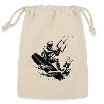 Kite Surfing Seawater Wind Fun - Reusable Gift Bag - Natural - Front