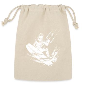 Kite Surfing Seawater Wind Fun - Reusable Gift Bag - Natural - Front