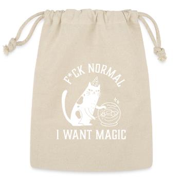 Fuck Normal I Want Magic Wizard Cat - Reusable Gift Bag - Natural - Front