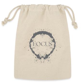 FOCUS - Minimalist Stoic Mindset Pocket Logo - Reusable Gift Bag - Natural - Front
