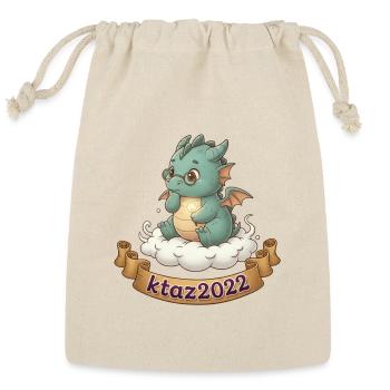 Azure Dragon on Cloud Charm - Reusable Gift Bag - Natural - Front