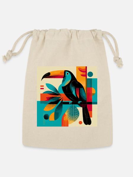 Geometric Toucan Pop Art - Reusable Gift Bag - Natural