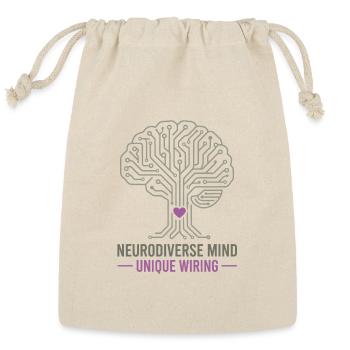 NEURODIVERSE MIND Unique Wiring Brain  - Reusable Gift Bag - Natural - Front