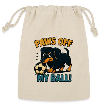 Paws Off My Ball Guarding Pup - Reusable Gift Bag - Natural - Front