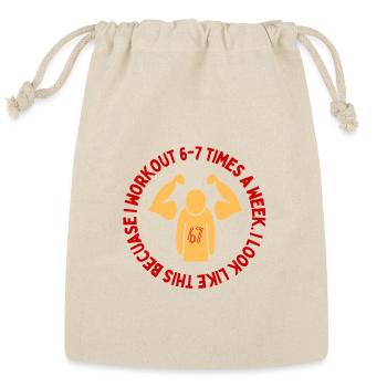6-7 Workout Aura Powermaxxing - Reusable Gift Bag - Natural - Front