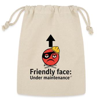 Friendly Face Under Maintenance - Reusable Gift Bag - Natural - Front