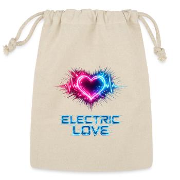 Neon Heart Electric Love - Reusable Gift Bag - Natural - Front