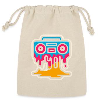 Retro Melting Boombox Drip 80s Music Aesthetic - Reusable Gift Bag - Natural - Front