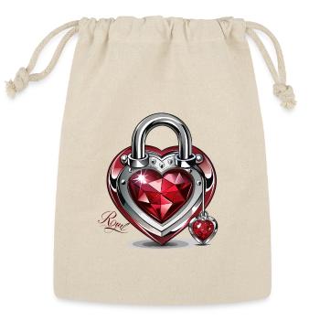 an-ultra-detailed-chrome-padlock-in-close-up-wi - Reusable Gift Bag - Natural - Front