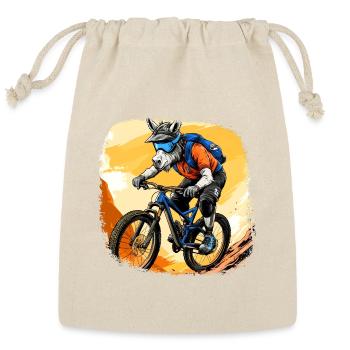 Donkey Mountainbiker / Bike Donkey - Reusable Gift Bag - Natural - Front