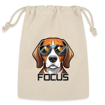 minimal-two-tone-beagle-portrait-wearing-sleek- - Reusable Gift Bag - Natural - Front