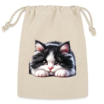 Sleepy Kitten Portrait - Reusable Gift Bag - Natural - Front