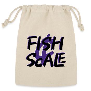 Purple Fish Sale Brush Art - Reusable Gift Bag - Natural - Front