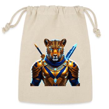 Golden Leopard Samurai: Ancient Warrior Art - Reusable Gift Bag - Natural - Front
