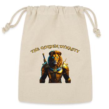 Golden Dynasty: Lion Warrior Art - Reusable Gift Bag - Natural - Front