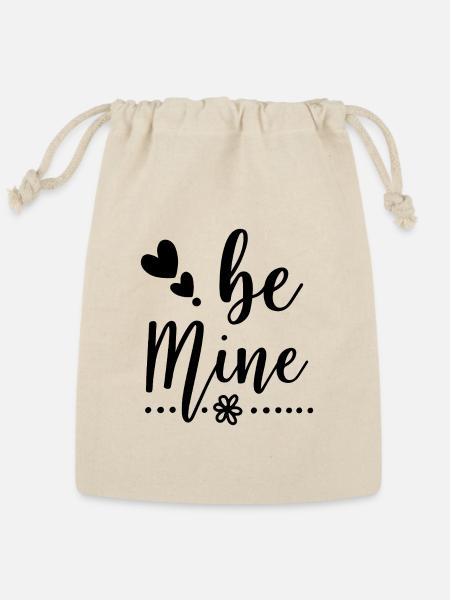 Be Mine: Elegant Valentine’s Script Design - Reusable Gift Bag - Natural