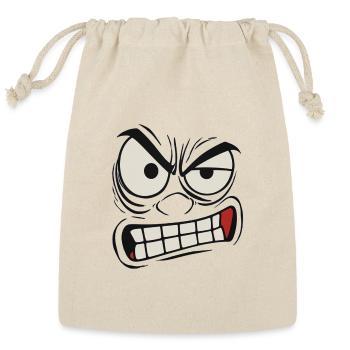  angry face - Reusable Gift Bag - Natural - Front