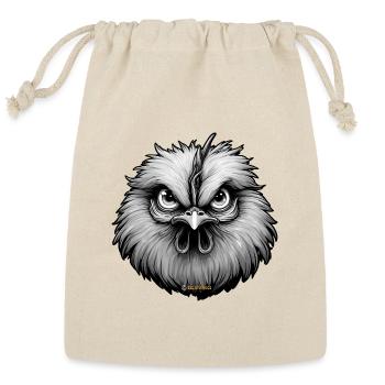 Angry Chicken Erin – The Stare down Silkie Chicken - Reusable Gift Bag - Natural - Front