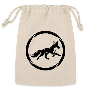 Minimalist Fox Circle Logo - Reusable Gift Bag - Natural - Front