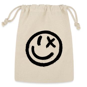 Graffiti style smile face - Reusable Gift Bag - Natural - Front