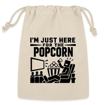 I'm Just Here for the Popcorn - Reusable Gift Bag - Natural - Front