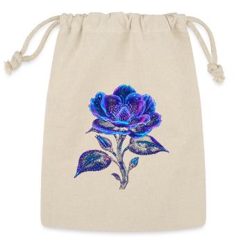 Neon Circuit Rose Bloom - Reusable Gift Bag - Natural - Front
