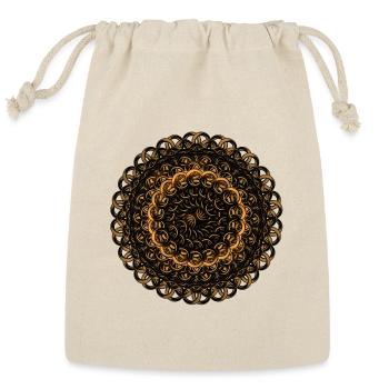 Golden Chainmail Sphere 3D Metallic Art Design - Reusable Gift Bag - Natural - Front