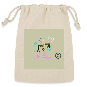 Golden Groove Hearts Art - Reusable Gift Bag - Natural - Front