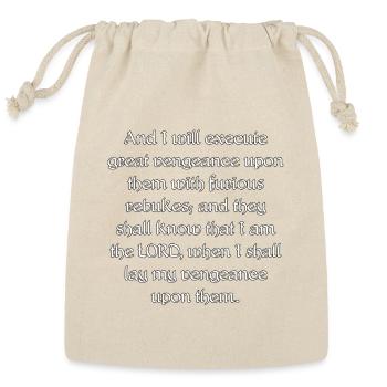 Divine Vengeance Gothic Script - Reusable Gift Bag - Natural - Front