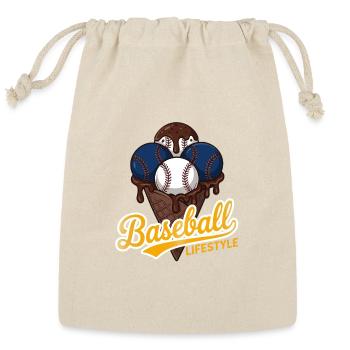 Baseball Ice Cream Cone Lifestyle - Reusable Gift Bag - Natural - Front