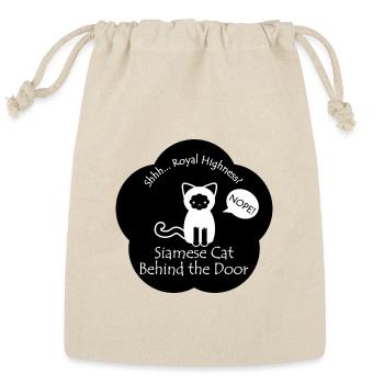 Siamese Cat Royal Highness Black Base - Reusable Gift Bag - Natural - Front