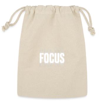 Focus Stacked Typographic Design - Reusable Gift Bag - Natural - Front