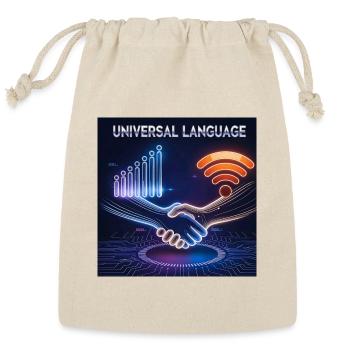 Universal Language Neon Connection - Reusable Gift Bag - Natural - Front