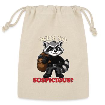 Why So Suspicious Funny Raccoon Thief Cute Mascot - Reusable Gift Bag - Natural - Front