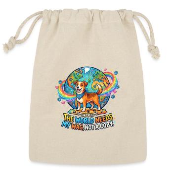 World Needs My Wag: Unique Pup - Reusable Gift Bag - Natural - Front