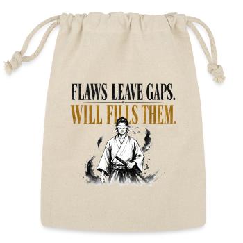 Flaws Leave Gaps Will Fills Them - Stoic Gym Gift - Reusable Gift Bag - Natural - Front