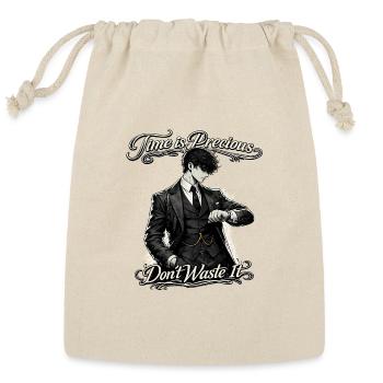 Time is Precious: Don’t Waste It - Reusable Gift Bag - Natural - Front