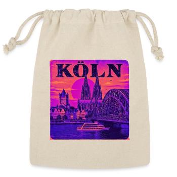 Koeln-Skyline-Retro-Sunset-Art-Print-Cologne-Köln - Reusable Gift Bag - Natural - Front