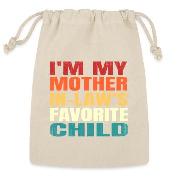 I'm My Mother In Law's Favorite Child Funny Tee - Reusable Gift Bag - Natural - Front
