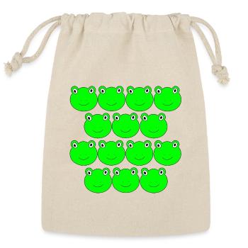 Cute frog faces - Reusable Gift Bag - Natural - Front