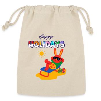 Sunny Bunny Holidays - Reusable Gift Bag - Natural - Front