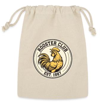 Rooster Club Circular Badge - Reusable Gift Bag - Natural - Front