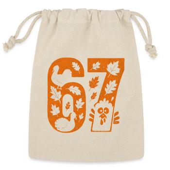 Thanksgiving 6-7 Fun 67 6 7 Six Seven - Reusable Gift Bag - Natural - Front