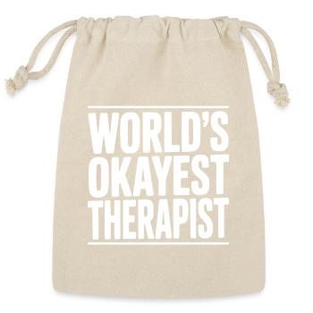 World's Okayest Therapist - Reusable Gift Bag - Natural - Front
