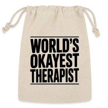 World's Okayest Therapist - Reusable Gift Bag - Natural - Front