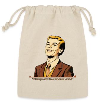 Retro Smile in Modern Chic - Reusable Gift Bag - Natural - Front