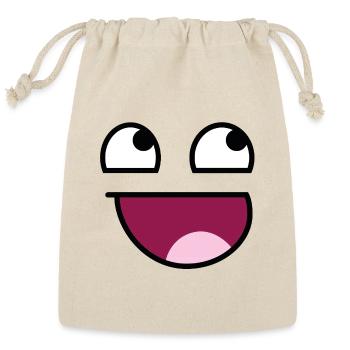 Awesome Smiley Face - Reusable Gift Bag - Natural - Front